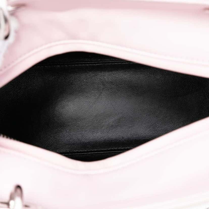 Dior Medium Calfskin Sequin Embellished Lady Dior Pink Leather Good condition - Model View