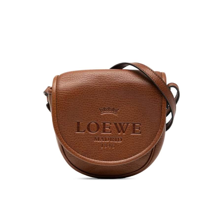 Loewe Mini Leather Heritage Crossbody Brown Leather Very good condition - Front View