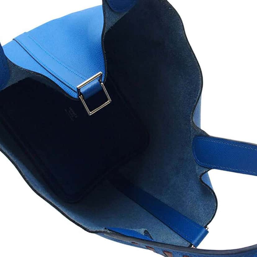 Hermès Epsom Tressage Picotin Lock 18 Blue Leather Good condition - Model View