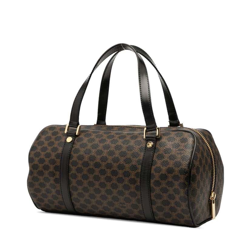 Celine Macadam Coated Canvas Handbag Brown Canvas Good condition - Back View