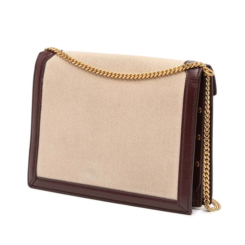 Saint Laurent Canvas Monogram Cassandra Crossbody Brown Canvas Good condition - Back View