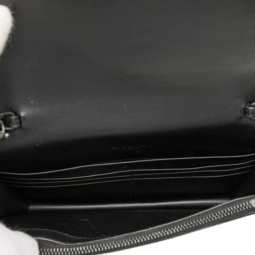 Saint Laurent Leather Beaded Hardware Monogram Kate Tassel Wallet on Chain Black Leather Good condition - Model View