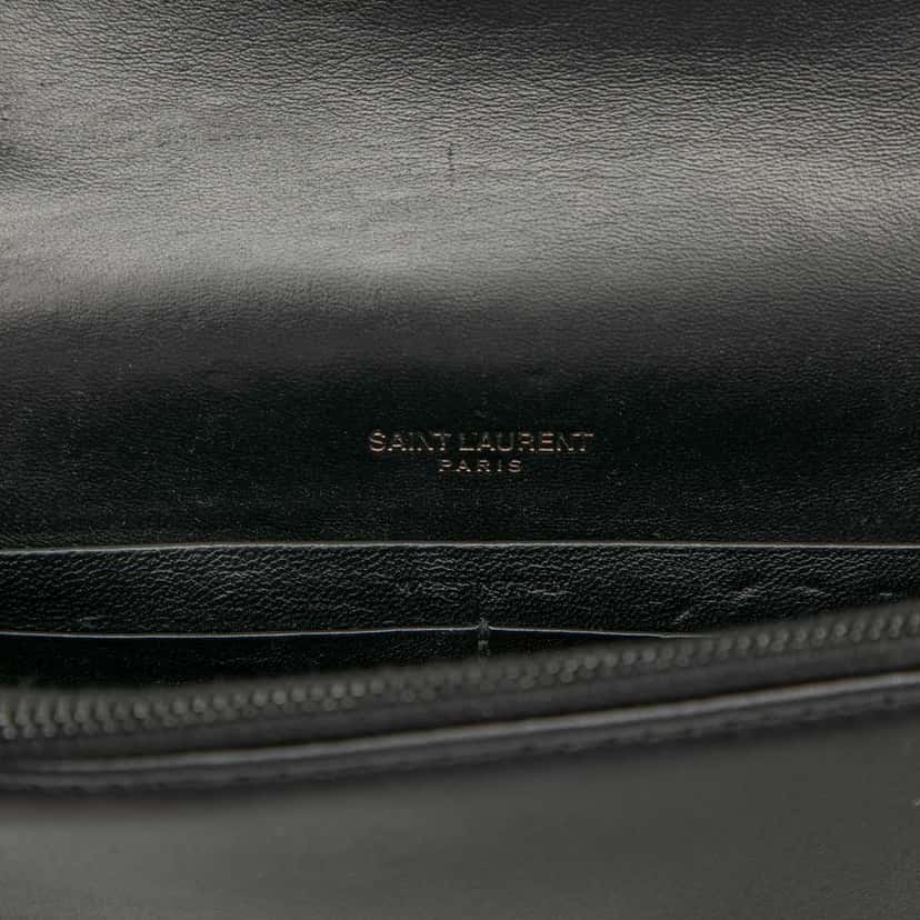 Saint Laurent Leather Beaded Hardware Monogram Kate Tassel Wallet on Chain Black Leather Good condition - Box View