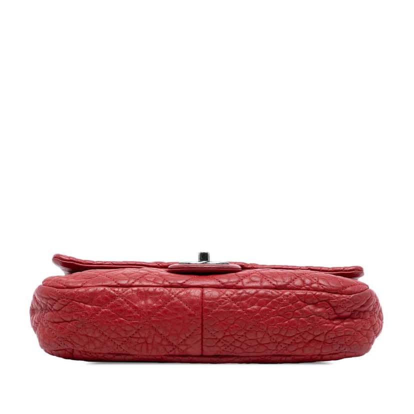 Chanel Small Quilted Distressed Calfskin Easy Flap Red Leather Good condition - Inside View