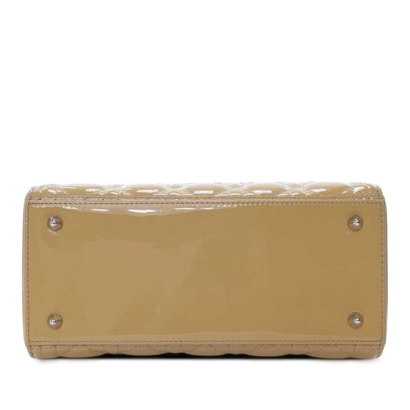 Dior Medium Patent Cannage Lady Dior Brown Leather Good condition - Model View