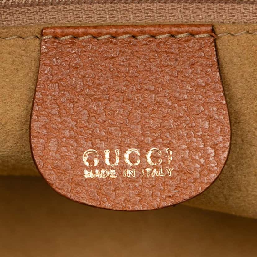Gucci Leather Bamboo Vanity Bag Brown Leather Good condition - Box View