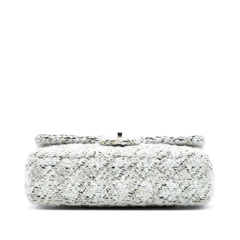 Chanel Medium Classic Tweed Double Flap White Tweed Good condition - Inside View