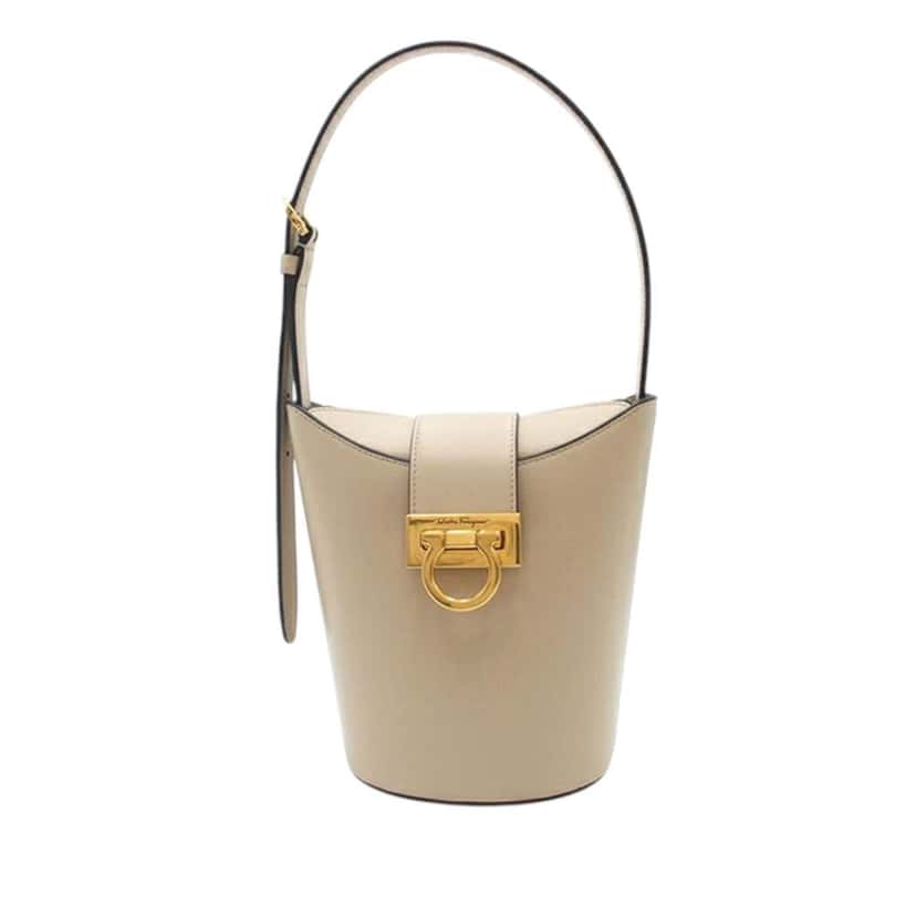 Salvatore Ferragamo Small Leather Trifolio Shoulder Bag Brown Leather Good condition - Front View
