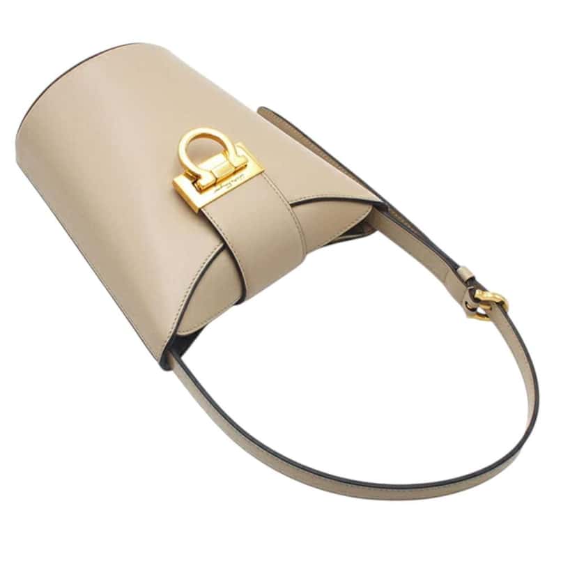 Salvatore Ferragamo Small Leather Trifolio Shoulder Bag Brown Leather Good condition - Box View