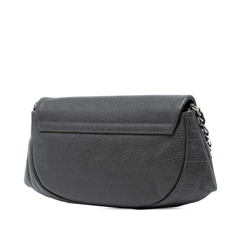 Chanel CC Caviar Half Moon Wallet on Chain Grey Leather Good condition - Back View