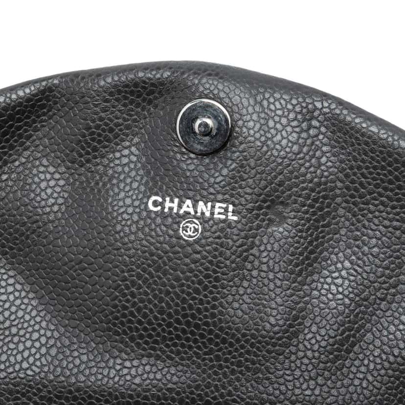 Chanel CC Caviar Half Moon Wallet on Chain Grey Leather Good condition - Box View