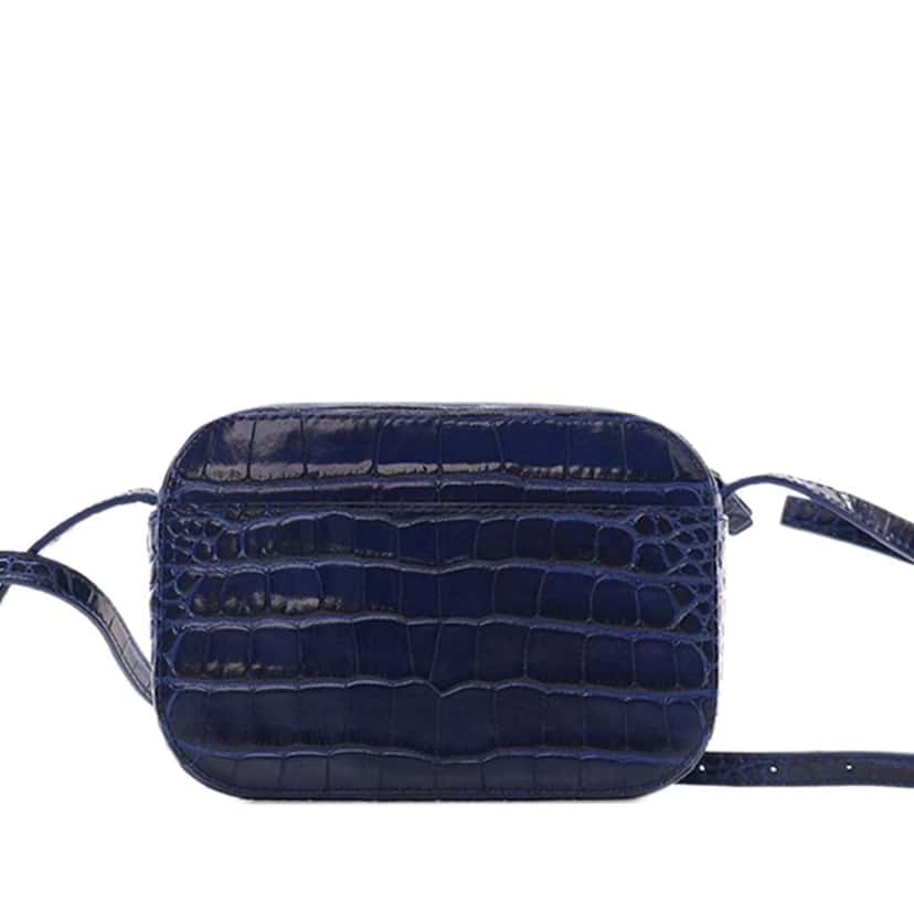 Balenciaga XS Embossed Leather Everyday Camera Bag Blue Leather Good condition - Model View