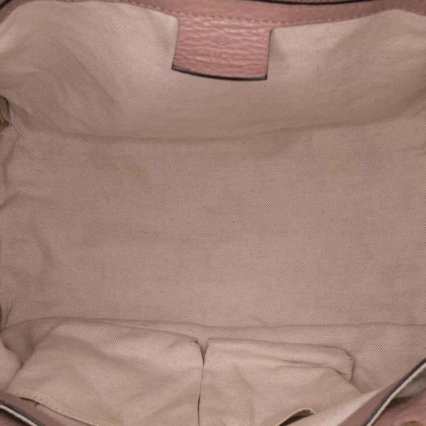 Gucci Medium Calfskin Bamboo Shopper Boston Bag Pink Leather Good condition - Model View