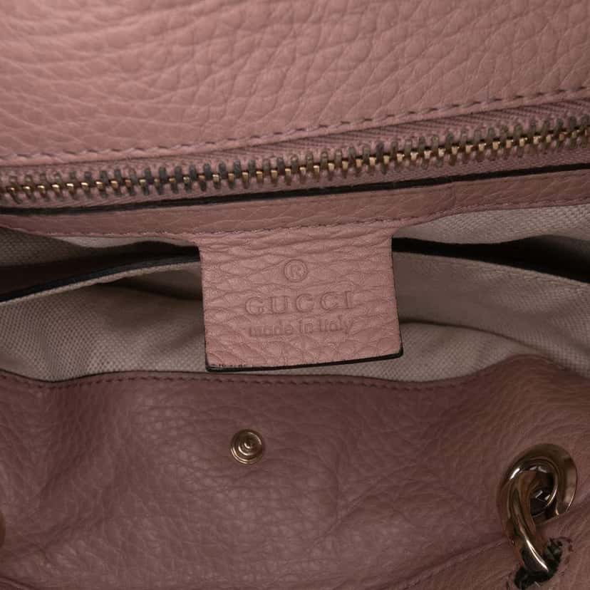 Gucci Medium Calfskin Bamboo Shopper Boston Bag Pink Leather Good condition - Box View