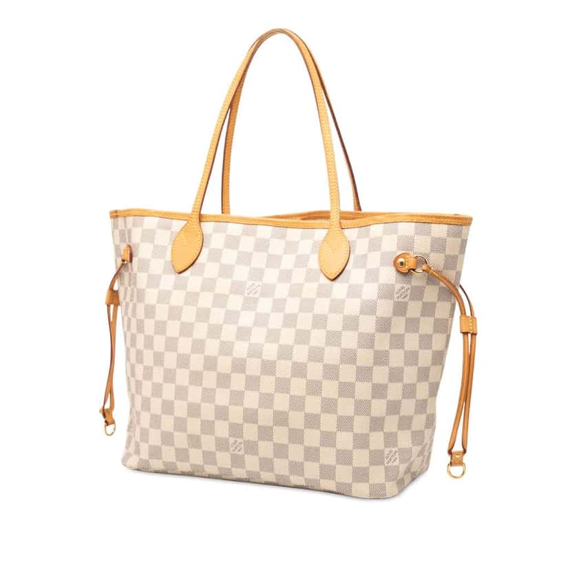 Louis Vuitton Damier Azur Neverfull MM White Good condition - Back View
