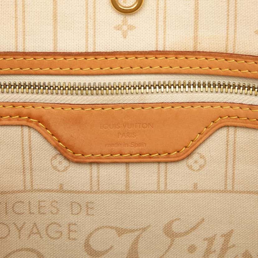 Louis Vuitton Damier Azur Neverfull MM White Good condition - Box View