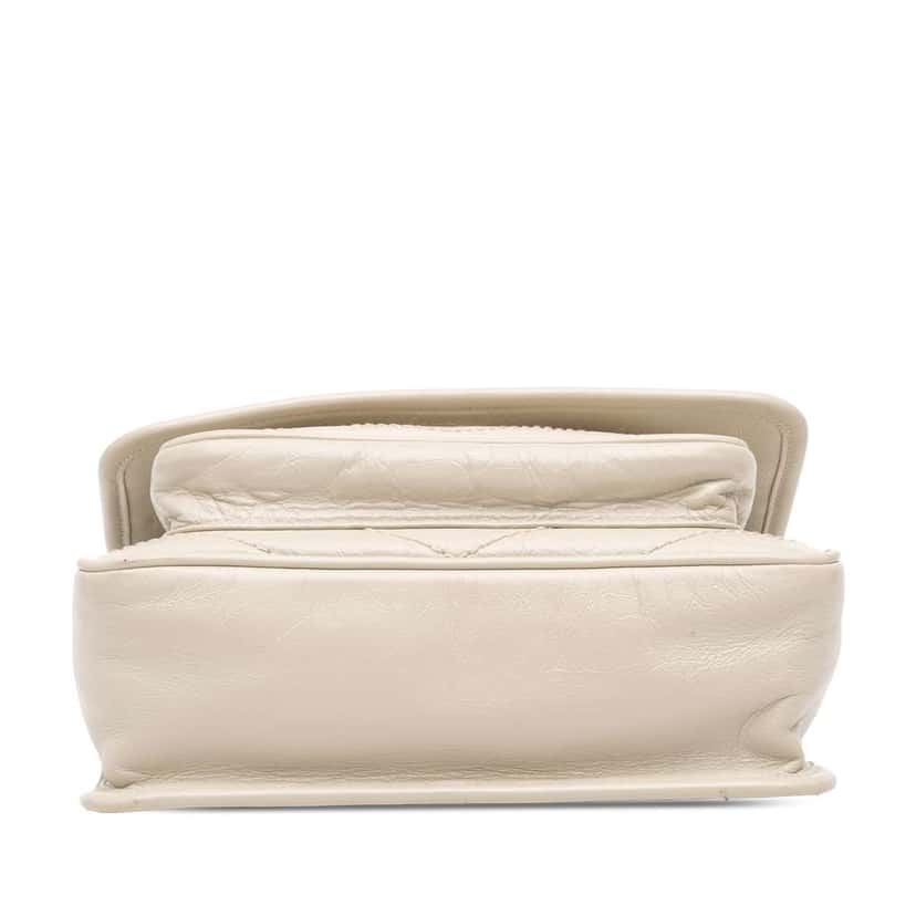 Saint Laurent Baby Crinkled Calfskin Monogram Niki Bag White Leather Good condition - Inside View
