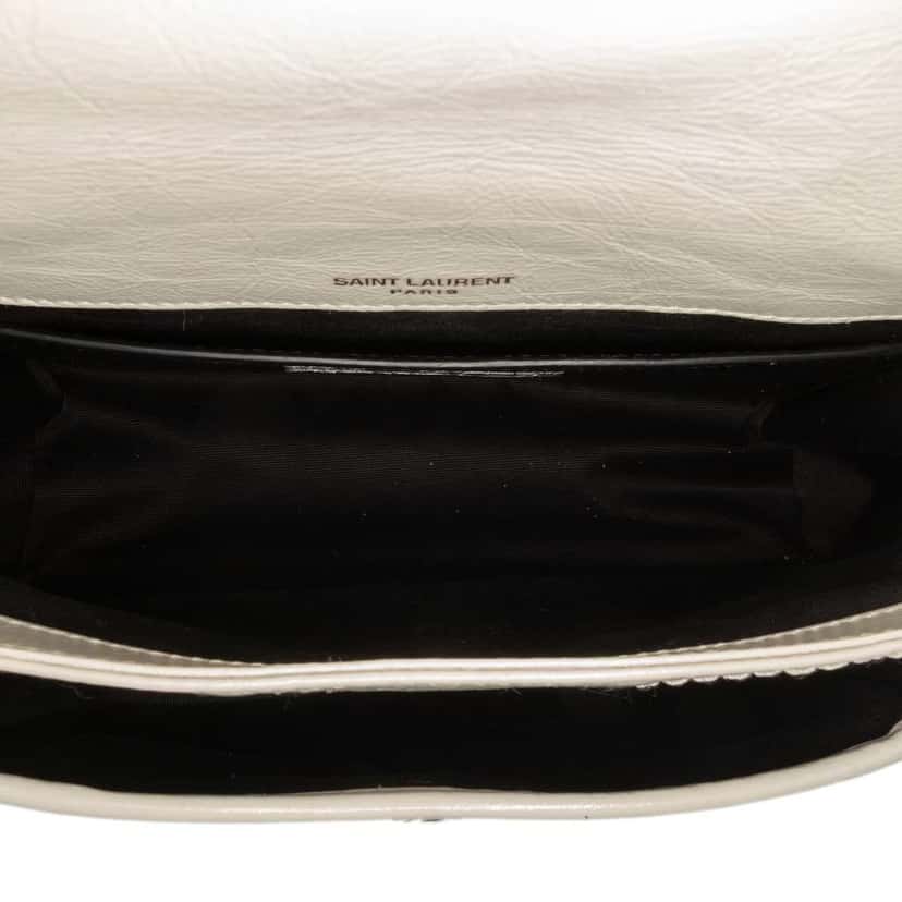 Saint Laurent Baby Crinkled Calfskin Monogram Niki Bag White Leather Good condition - Model View