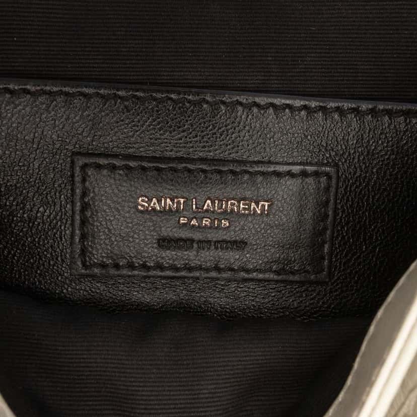 Saint Laurent Baby Crinkled Calfskin Monogram Niki Bag White Leather Good condition - Box View