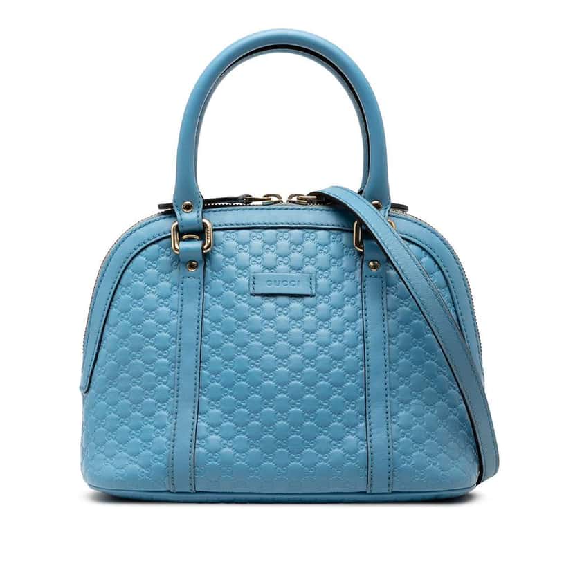 Gucci Mini Microguccissima Dome Satchel Blue Leather Very good condition - Front View