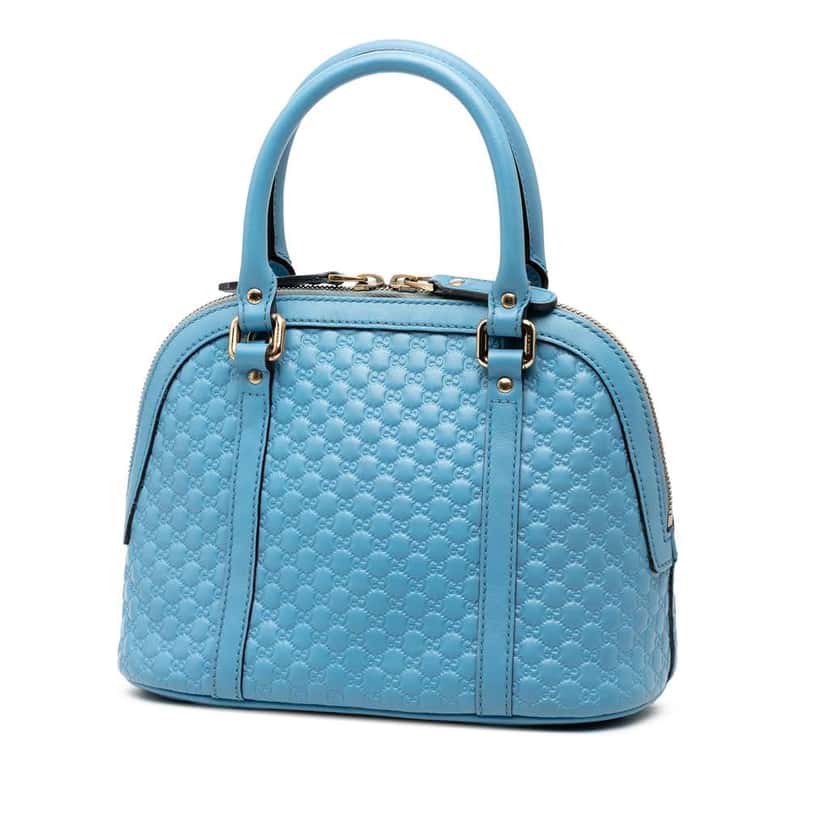 Gucci Mini Microguccissima Dome Satchel Blue Leather Very good condition - Back View