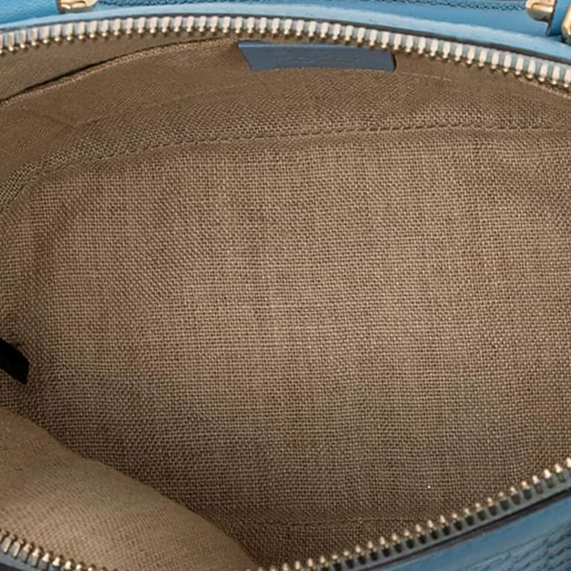 Gucci Mini Microguccissima Dome Satchel Blue Leather Very good condition - Model View