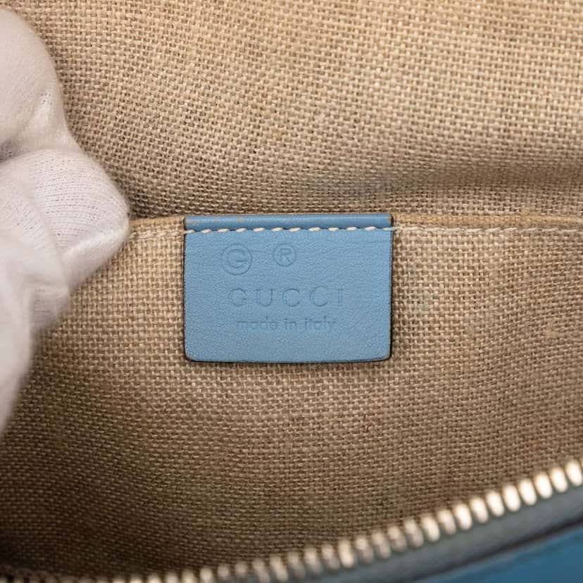 Gucci Mini Microguccissima Dome Satchel Blue Leather Very good condition - Box View