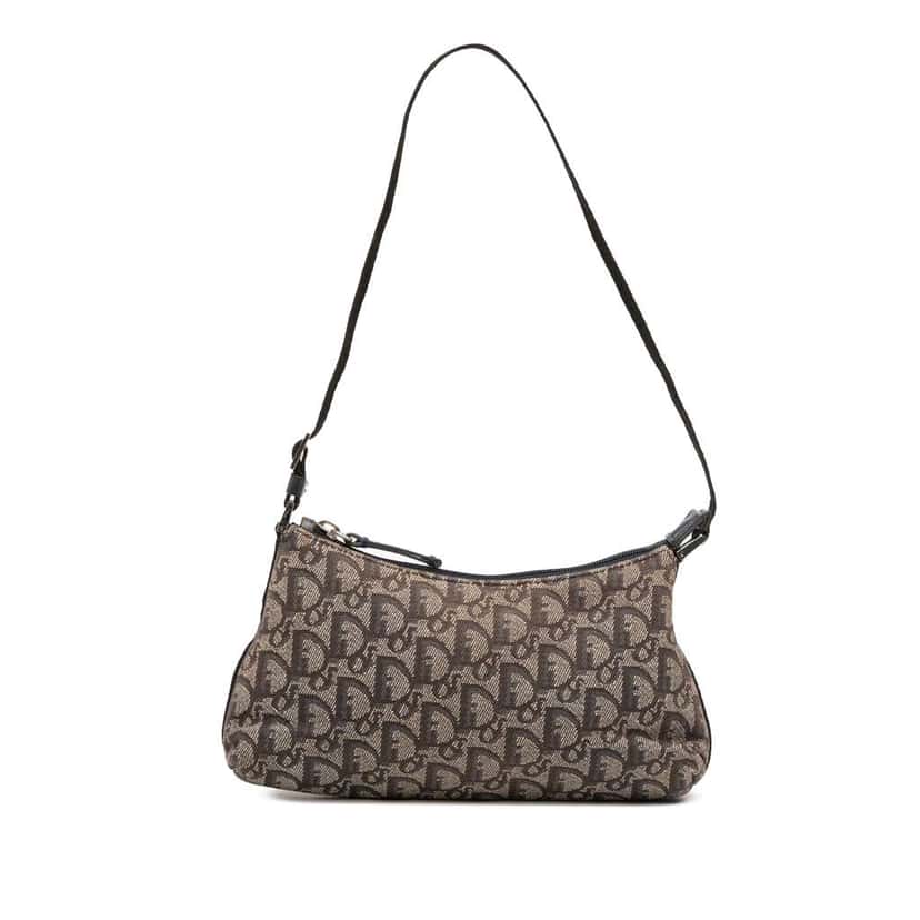 Dior Diorissimo Trotter Canvas Shoulder Bag Brown Canvas Good condition - Front View