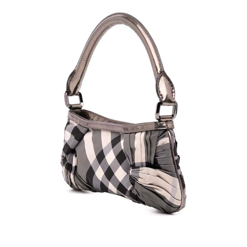 Burberry Supernova Check Canvas Handbag Grey Canvas Good condition - Back View