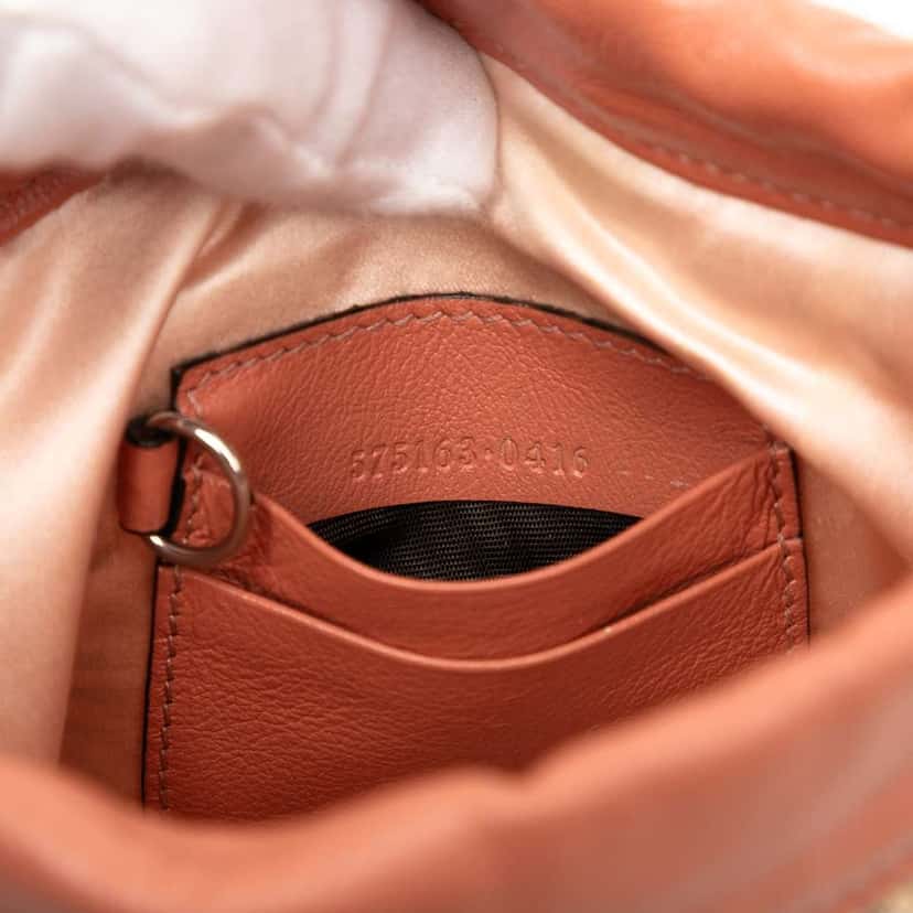 Gucci Small GG Marmont Sequined Diagonal Matelasse Leather Bucket Bag Pink Leather Very good condition - Box View