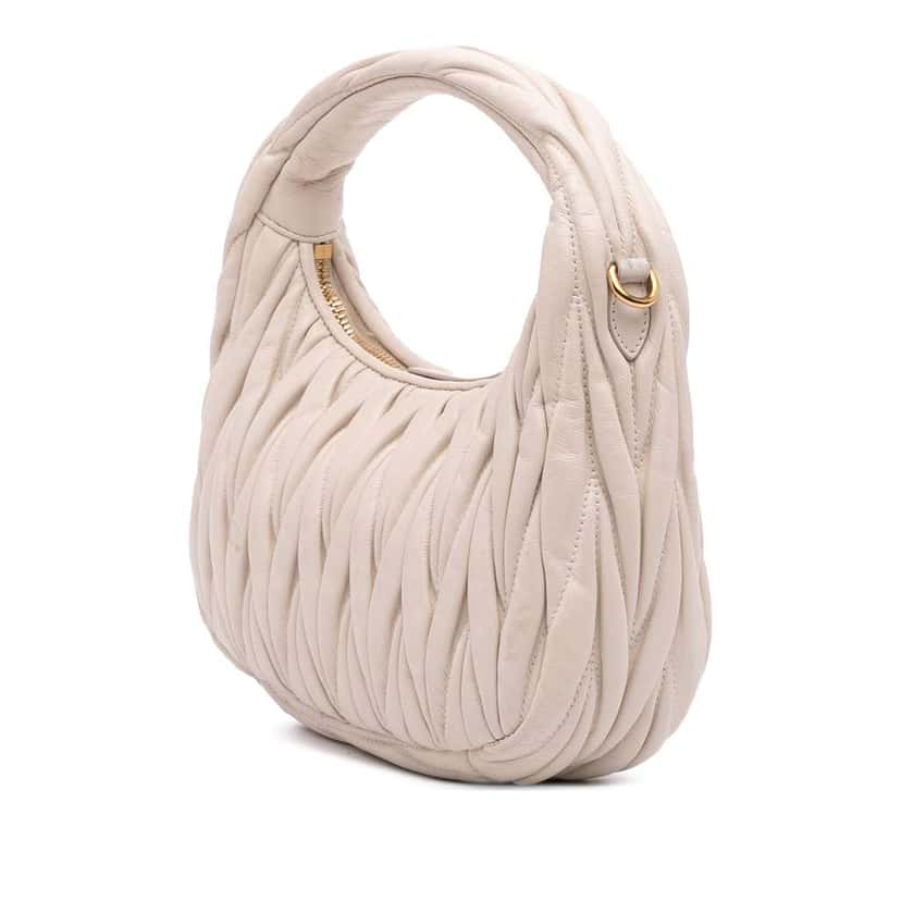 Miu Miu Mini Matelasse Nappa Wander Bag Brown Leather Good condition - Back View