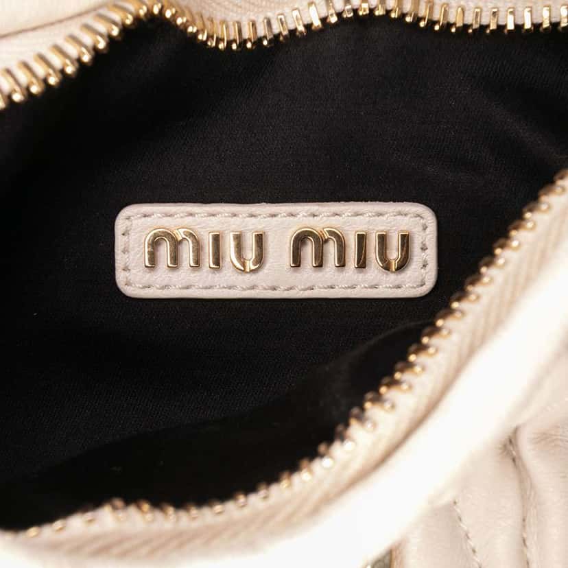 Miu Miu Mini Matelasse Nappa Wander Bag Brown Leather Good condition - Box View