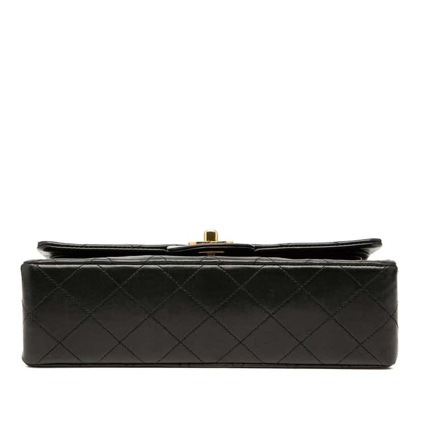 Chanel Small Classic Lambskin Double Flap Black Leather Good condition - Inside View