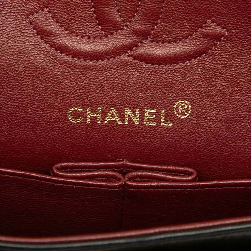 Chanel Small Classic Lambskin Double Flap Black Leather Good condition - Box View