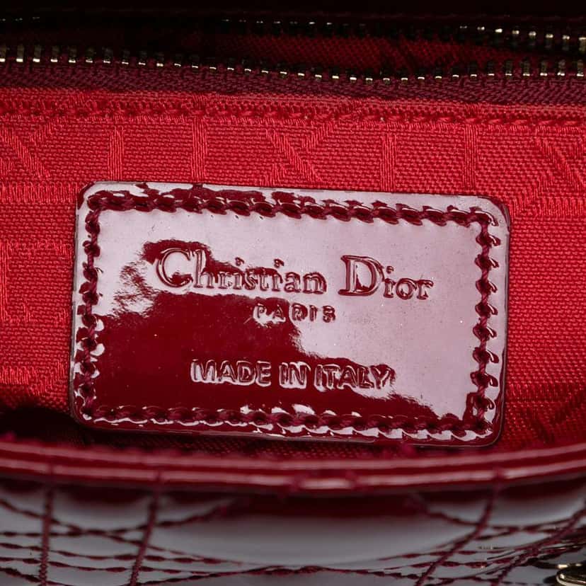 Dior Mini Patent Cannage Lady Dior Red Leather Good condition - Box View