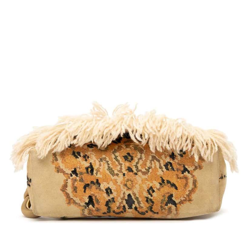 Loewe Suede Tapestry Flamenco Knot Crossbody Brown Leather Good condition - Inside View