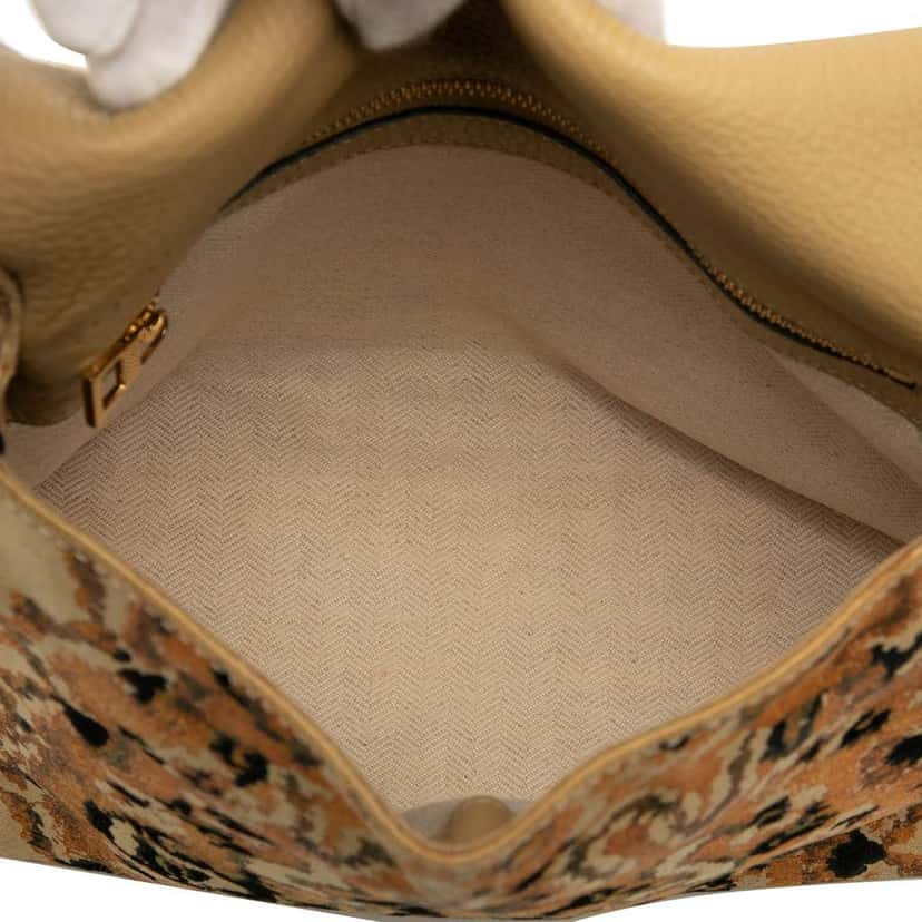 Loewe Suede Tapestry Flamenco Knot Crossbody Brown Leather Good condition - Model View