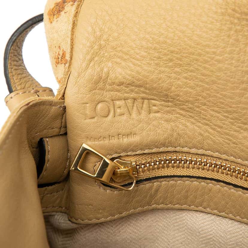 Loewe Suede Tapestry Flamenco Knot Crossbody Brown Leather Good condition - Box View