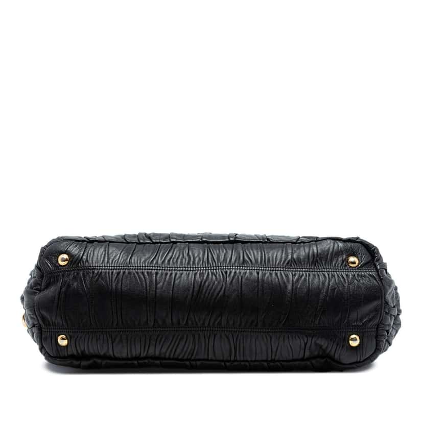 Prada Nappa Gaufre Satchel Black Leather Good condition - Inside View