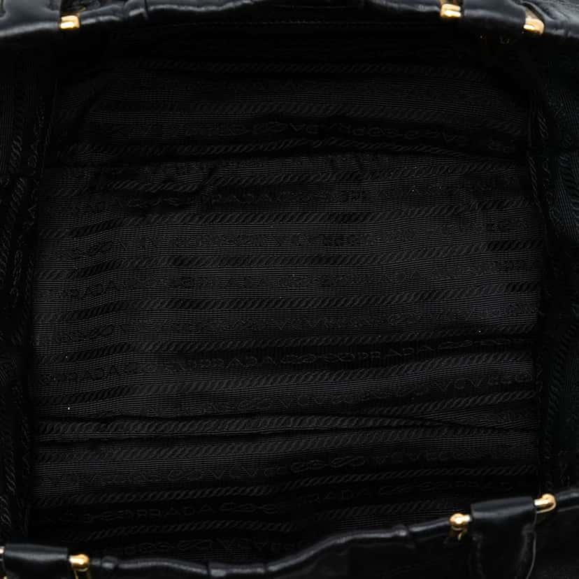 Prada Nappa Gaufre Satchel Black Leather Good condition - Model View
