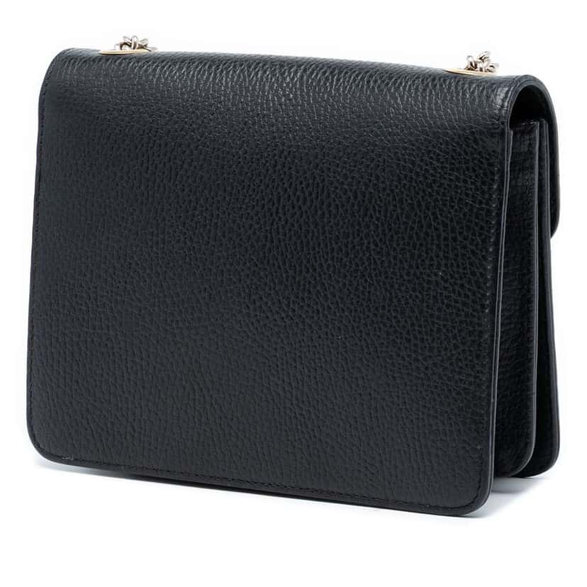 Gucci Small Dollar Calfskin Interlocking G Crossbody Black Leather Good condition - Back View