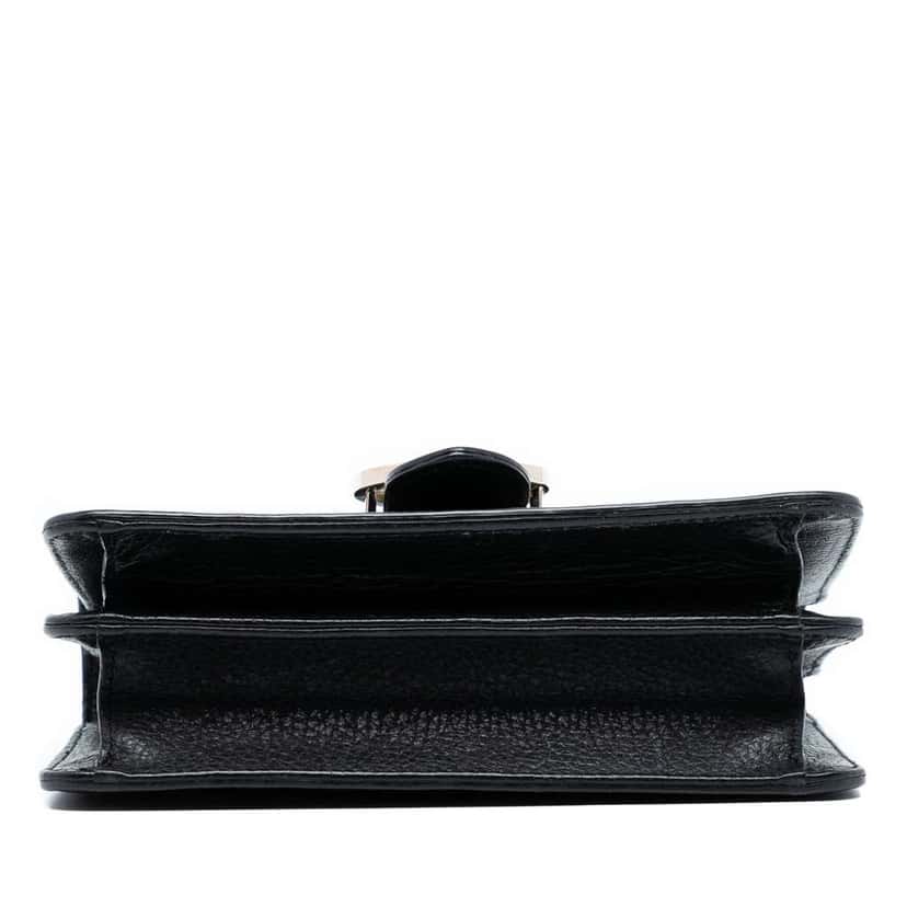 Gucci Small Dollar Calfskin Interlocking G Crossbody Black Leather Good condition - Inside View