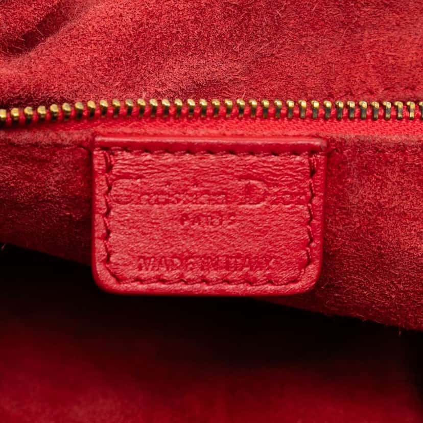 Dior Large Woven Lambskin Lady Dior Soft Shopping Tote Red Leather Good condition - Box View