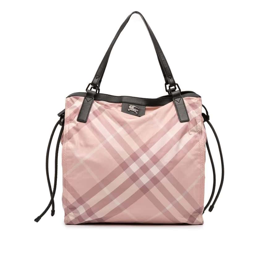 Burberry Supernova Check Nylon Buckleigh Tote Pink Good condition - Front View
