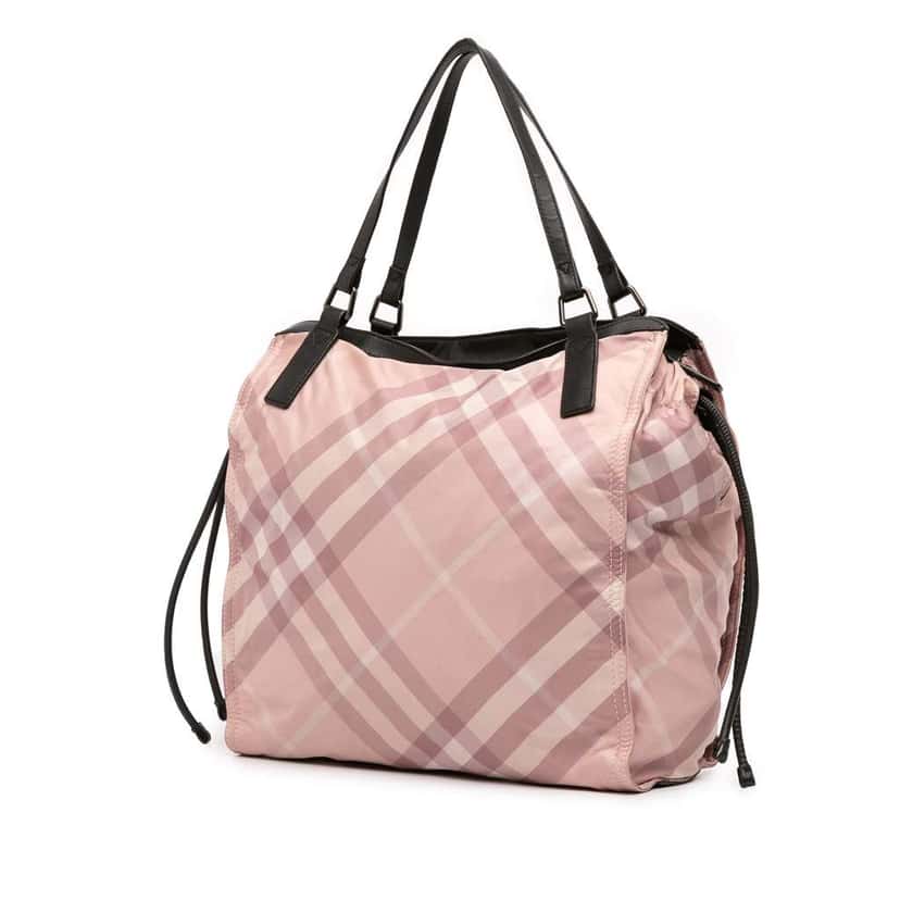 Burberry Supernova Check Nylon Buckleigh Tote Pink Good condition - Back View