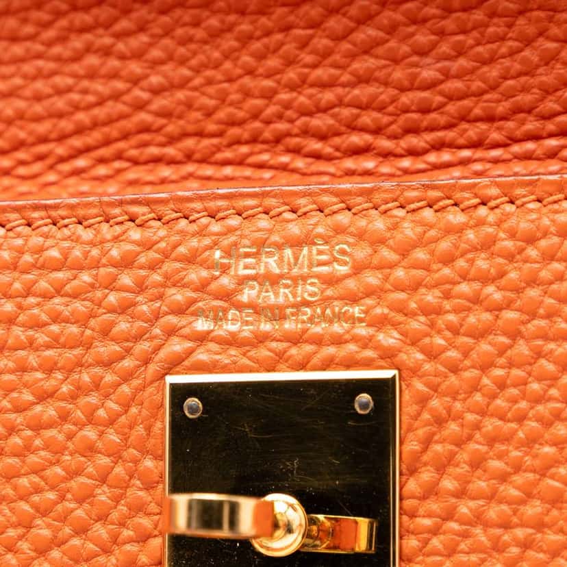 Hermès Togo Kelly II Retourne 35 Orange Leather Good condition - Box View