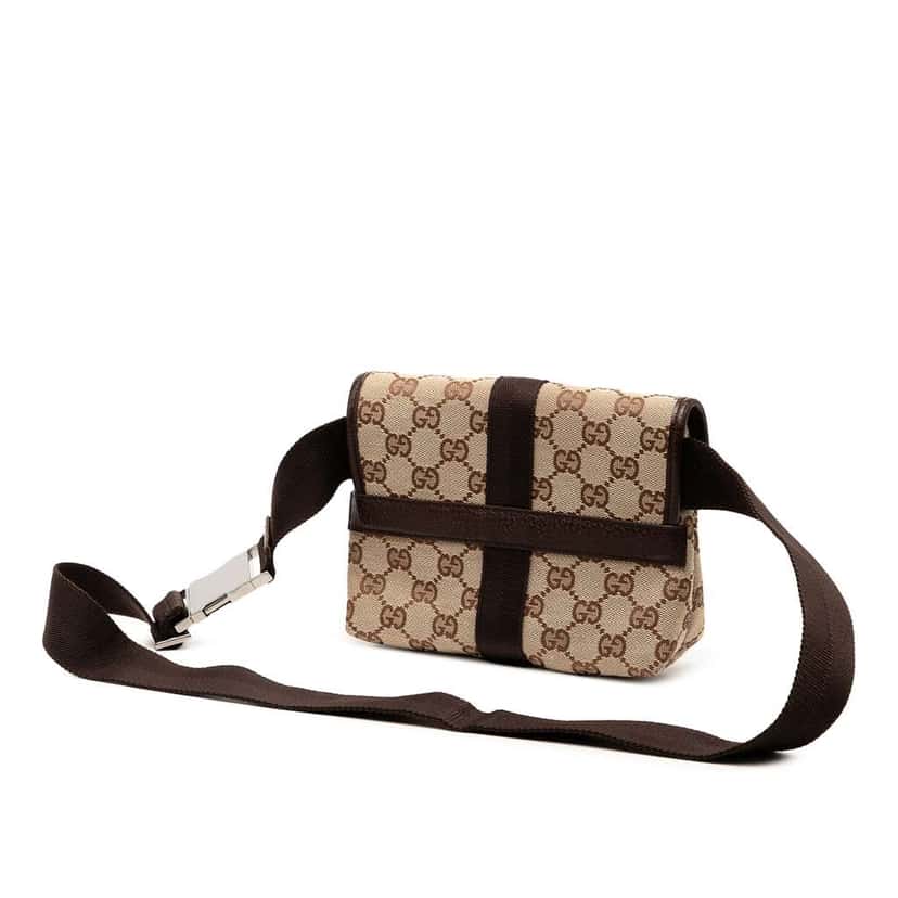 Gucci GG Canvas Belt Bag Brown Canvas Good condition - Back View