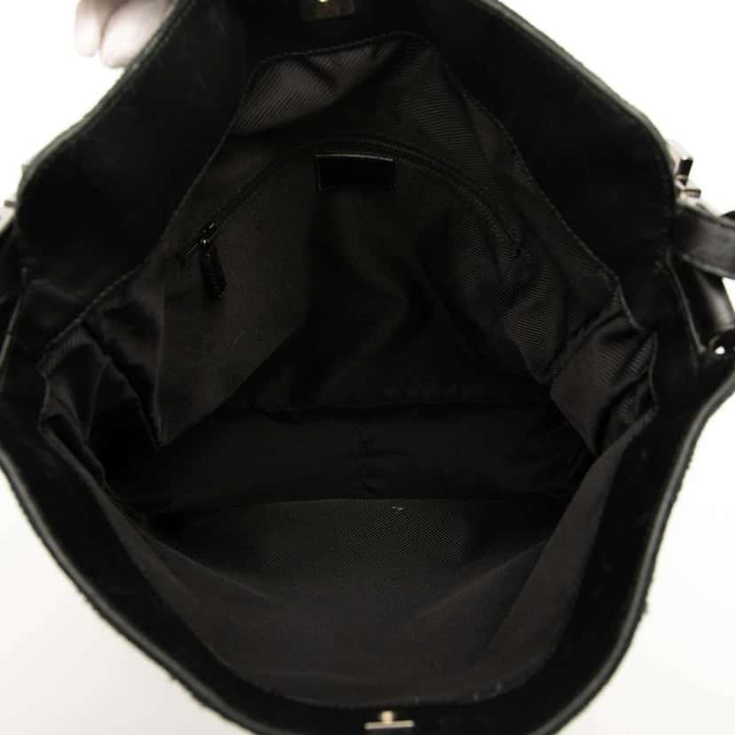 Gucci GG Canvas Bamboo Web Satchel Black Canvas Fair condition - Model View