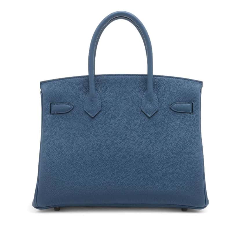 Hermès Togo Birkin Retourne 30 Blue Leather Good condition - Back View