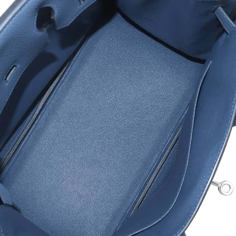 Hermès Togo Birkin Retourne 30 Blue Leather Good condition - Inside View